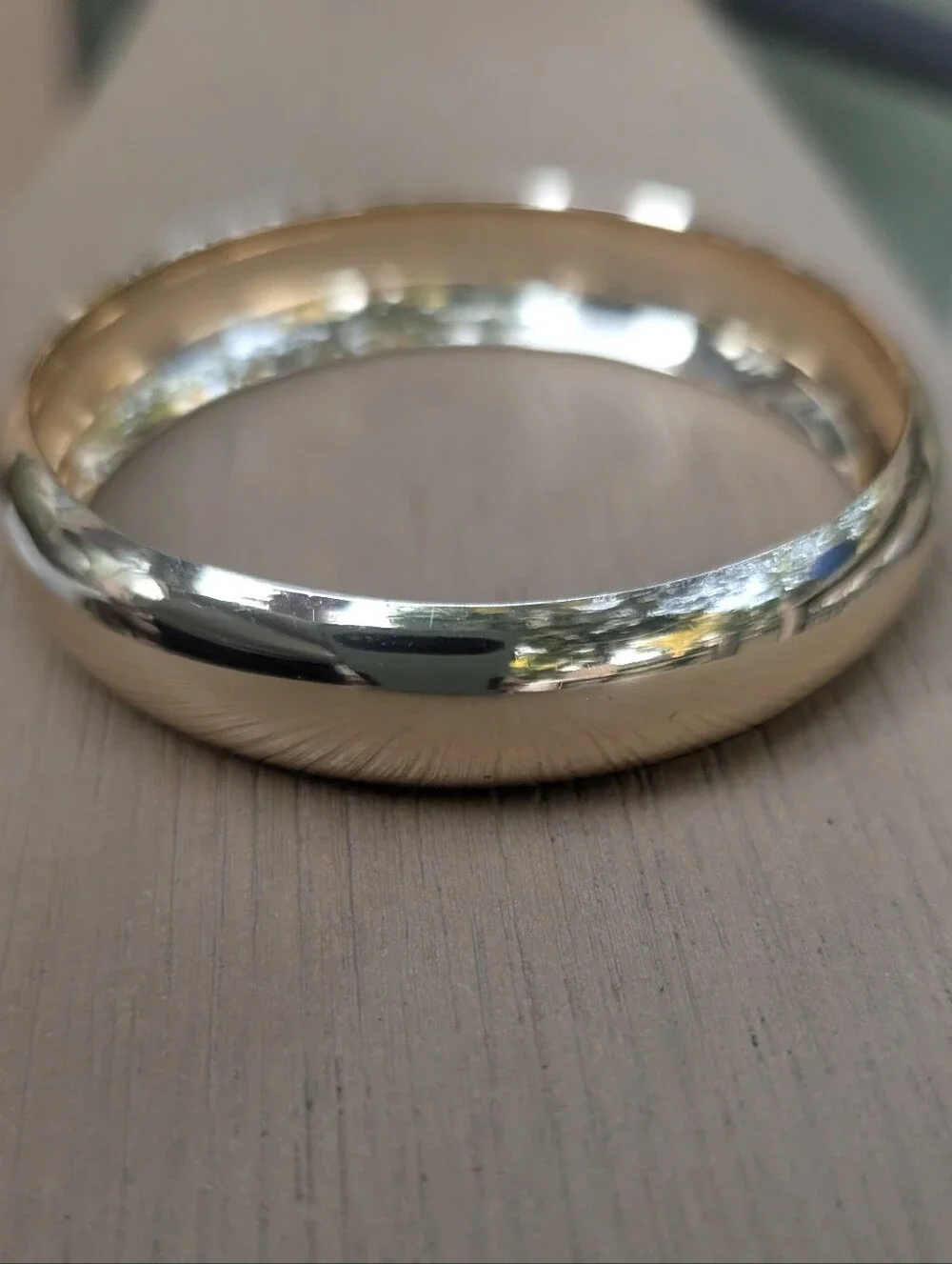 Vintage Gold Wide Bangle Bracelet Chunky Gold Bracelet